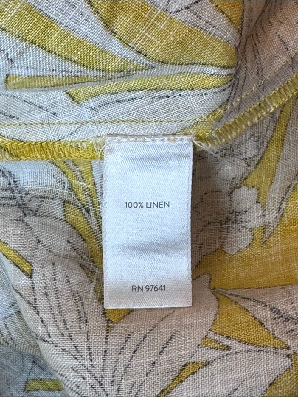 J. Jill 100% Linen Tropical Maxi Dress Yellow Floral Sleeveless Resort Dress - Picture 6 of 8